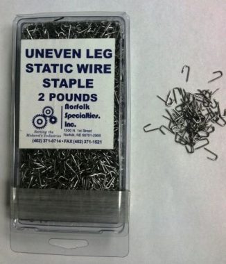 Uneven Leg Static Wire Staples with .001